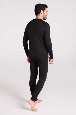 'Talus' Men's Thermal Top & Pant Skiing Winter Warm Gym Set Black