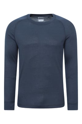 'Talus' Men's Thermal Base Layer Gym Top Long Sleeve Moisture Wicking - Pack of 2 Navy