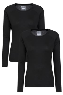 'Talus' Women's Round Neck Top Thermal Quick Drying Tee Black