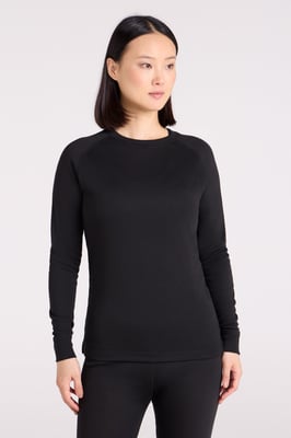 'Talus' Women's Long Sleeve Top Quick Dry Round Neck Thermal Base Layer Black
