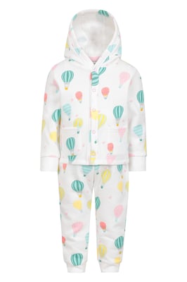 'Baby Cosy' Popper Set with Patch Pockets Lightweight Hoodie Comfy Joggers Cream