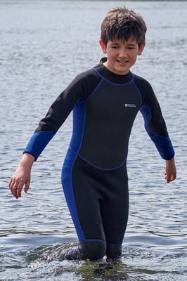 Kids Full Wetsuit Neoprene Fabric Sun Protection Surf Diving Swimwear Charcoal