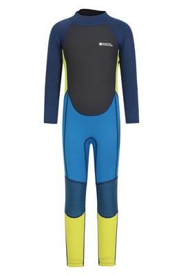 Kids Full Wetsuit Neoprene Fabric Sun Protection Surf Diving Swimwear Medium Blue