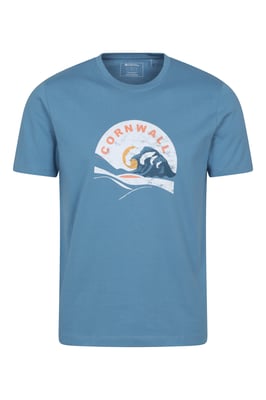 Regional Men's Cornwall T-Shirt Breathable Casual Everyday Tee Blue