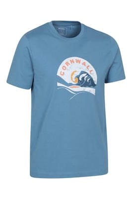 Regional Men's Cornwall T-Shirt Breathable Casual Everyday Tee Blue
