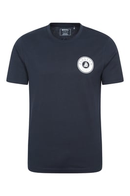 Padstow Printed Men's T-Shirt Cotton Breathable Summer Casual Tee Navy