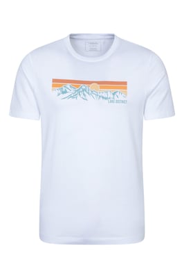 Regional Men's Lake District T-Shirt Crew Neck Breathable Everyday Tee White