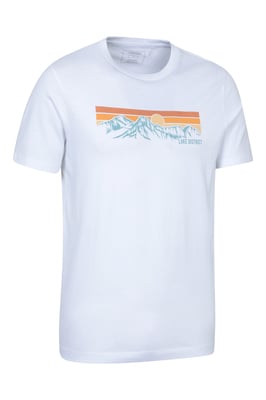Regional Men's Lake District T-Shirt Crew Neck Breathable Everyday Tee White