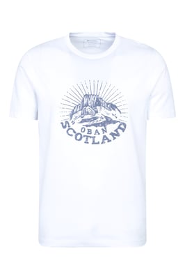 Regional Men's Oban T-Shirt Crew Neck Breathable Everyday Casual Printed Tee White