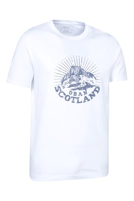 Regional Men's Oban T-Shirt Crew Neck Breathable Everyday Casual Printed Tee White