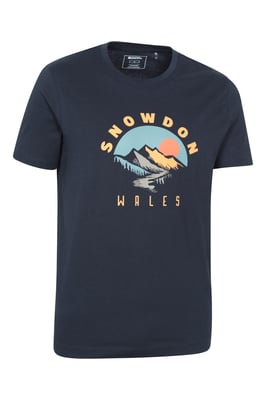 Regional Men's Snowdon T-Shirt Cotton Crew Neck Breathable Everyday Tee Navy