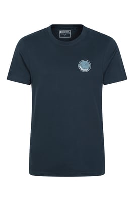 Edinburgh Tree Ring Print Men's T-Shirt Cotton Breathable Everyday Tee Dark Blue