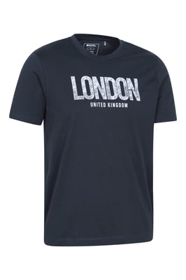 Regional Men's London T-Shirt Cotton Sun Protection Breathable Casual Tee Navy