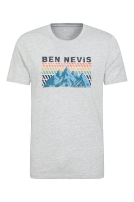 Regional Men's Ben Nevis Graphic T-Shirt Breathable Casual Everyday Tee Light Grey