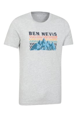 Regional Men's Ben Nevis Graphic T-Shirt Breathable Casual Everyday Tee Light Grey