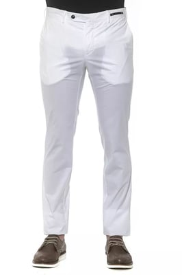 Pt Torino Witte Katoenen Chino's