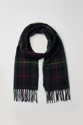 Dark Green Check Scarf