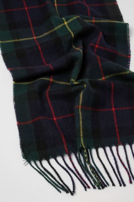 Dark Green Check Scarf
