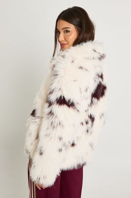 Cow Print Fur Jacket