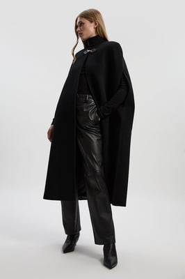 Tailored Cape Midi Coat