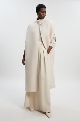 Tailored Cape Midi Coat