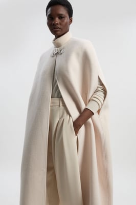 Tailored Cape Midi Coat