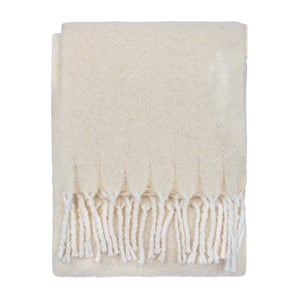 Wylder Isla Woven Tasselled Throw, Cream