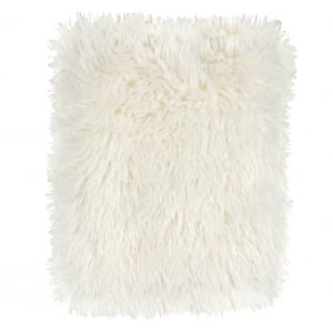 furn. Rowan Faux Fur Throw Ecru