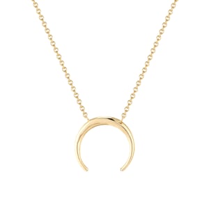 18ct Yellow Gold Plated Sterling Silver Tusk Pendant Necklace