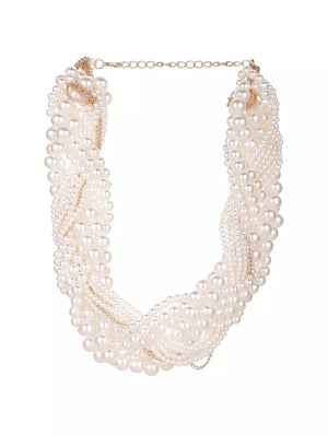 Plaited Pearl Statement Necklace