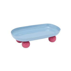 Present Time dienblad double funky oval soft blue & bright pink