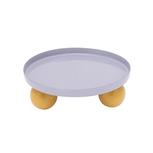 Present Time dienblad double funky rond soft purple & bright yellow