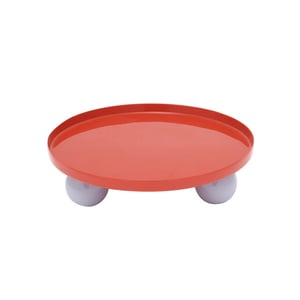 Present Time dienblad double funky rond large bright red w. soft purple