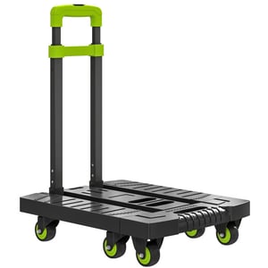 4goodz Opvouwbare plateauwagen kunststof 49x35x102cm groen