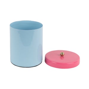 Present Time storage jar double funky small soft blue & bright pink