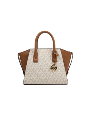 Michael Kors Avril Liten Logo- och Läderhandväska