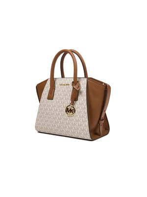 Michael Kors Avril Liten Logo- och Läderhandväska