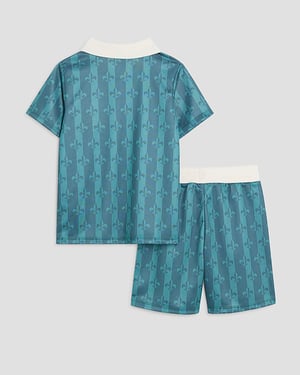 River Island Boys 2 Piece Set Mini Green Football T-Shirt & Shorts