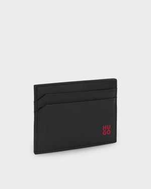 Tibby with red-foil stacked logo Card holder in Black
