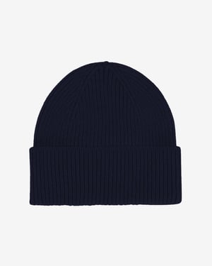 Merino Wool Beanie Beanie in Dark Blue