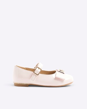 River Island Mini Girls Ballet Pumps Pink Bow