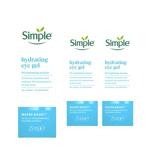 Simple Hydrate+ Eye Gel Soothing Cooling Gel for Tired Eyes Care 25ml, 3 Pack