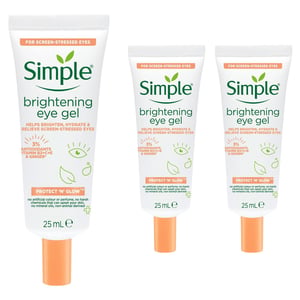 Simple 3x Protect N Glow Brightening Eye Gel Screen stressed Tired eyes,25ml