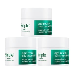 Simple Age Resist+ Day Cream Anti-Ageing Facial Moisturiser 50ml, 3 Pack