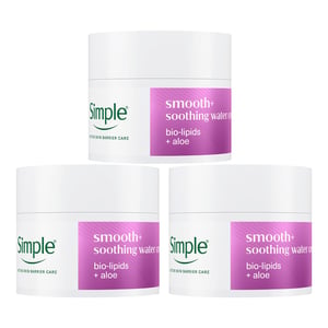 Simple Smooth+ Soothing Water Cream Face Moisturiser Hydrating Care 50ml,3Pk