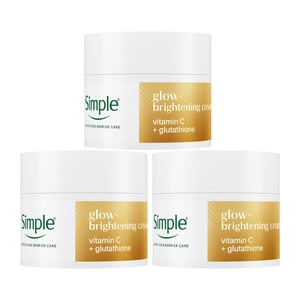 Simple Glow+ Brightening Cream Radiance Boosting Moisturiser 50ml, 3 Pack