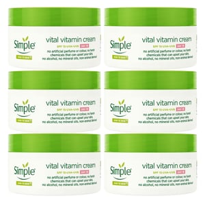 Simple Kind to Skin Day Cream SPF 15 Vital Vitamin Sensitive Skin 50ml, 6 Pk