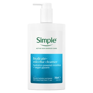 Simple Hydrate+ Micellar Facial Cleanser Refreshing Gentle Face Wash, 240ml