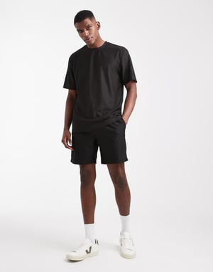 ONLY & SONS – Svart, oversized t-shirt med plissering, del av set