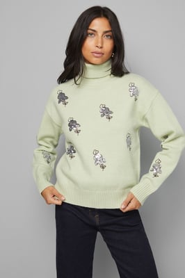 Embellished Roll Neck Jumper